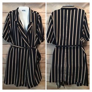🌟🌟🌟Forever 21 Plus Size 3X striped tie waist  buttoned dress